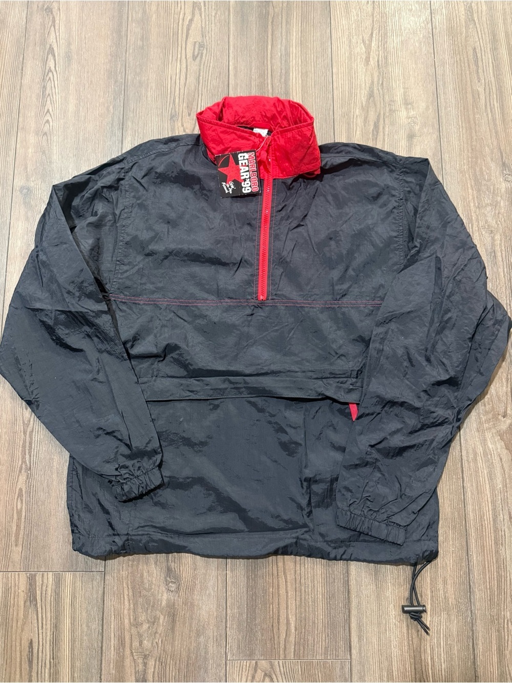 Vintage 90s Marlboro Gear 99 Deadstock Windbreaker Pullover Jacket NWT